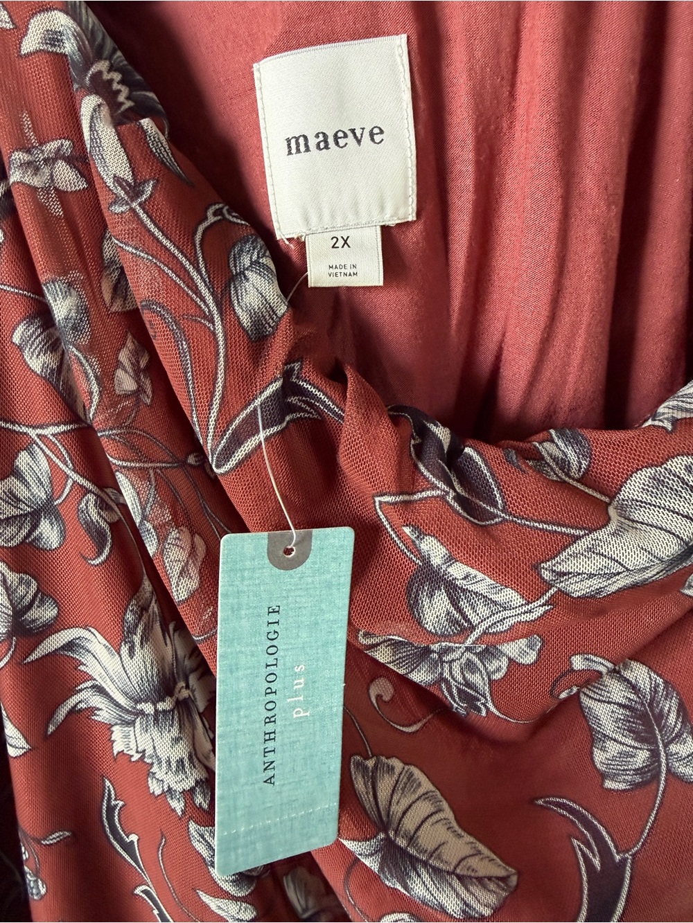 NWT Anthropologie Maeve Plus Midi Skirt Floral Mesh 2X - Picture 5 of 9